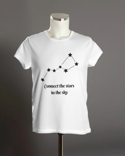 FELIZ Connecting the Stars White Casual T Shirts